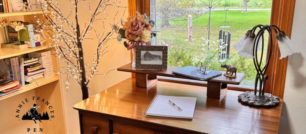 Annie Frances Pen author writing desk
